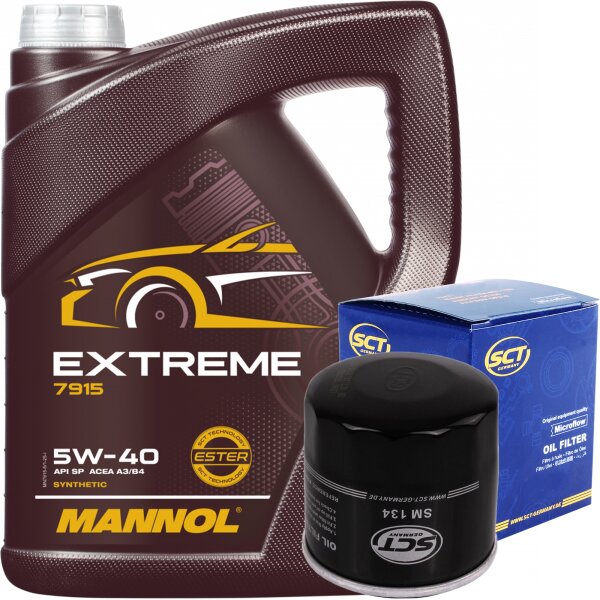 SCT Ölfilter + MANNOL Extreme 5W-40 API SN/CF, 5 Liter