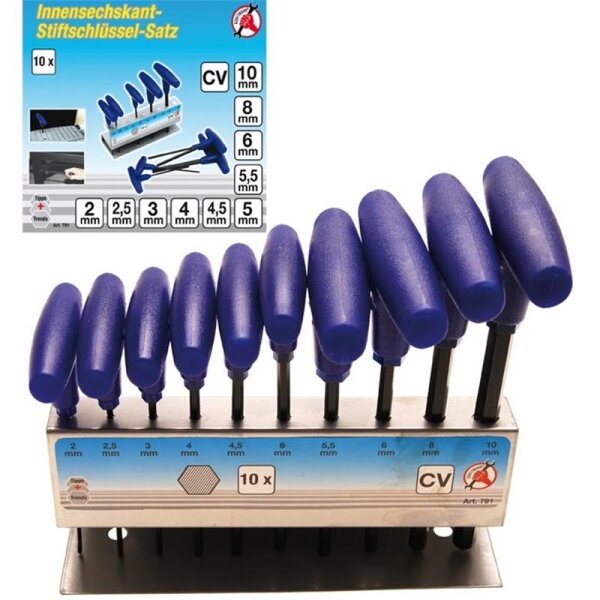 BGS DIY Innen-6-kant-Stiftschlüssel-Satz, 10-tlg., 2-10 mm