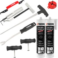 TECPO Windschutzscheibe-Reparaturset + 2x Scheibenkleber...