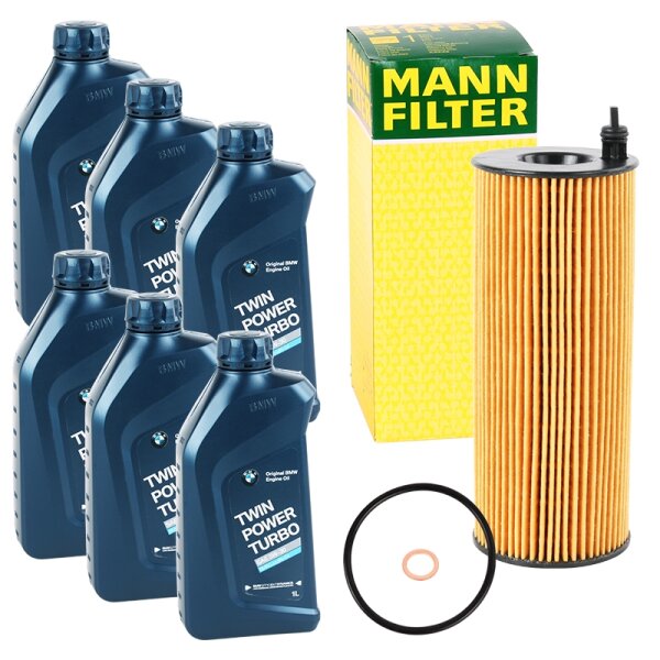 Mann Filter Ölfilter + BMW Motoröl Twin Power Turbo 5W30 6L