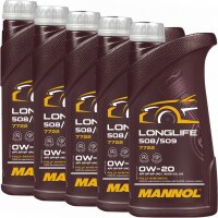 5x MANNOL Longlife 508/509 0W-20, 1L