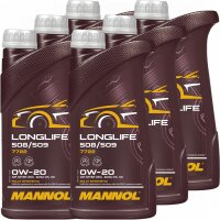 6x MANNOL Longlife 508/509 0W-20, 1L