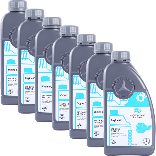 7x 5W-40 Mercedes-Benz Motoröl MB 229.5, 1 Liter A000989681011