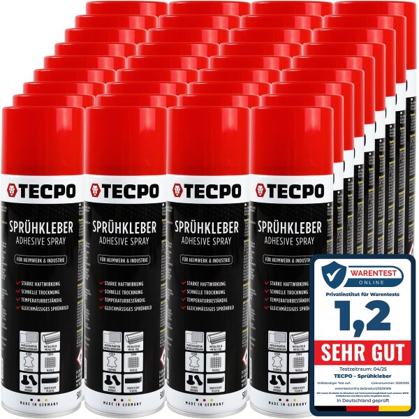 36x TECPO Sprühkleber Hochtemperatur Industriekleber, 500 ml