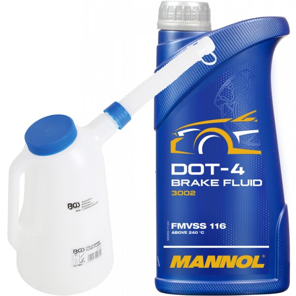 MANNOL Bremsflüssigkeit DOT-4, 1L +  Füllkanne