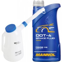 MANNOL Bremsflüssigkeit DOT-4, 1L +  Füllkanne