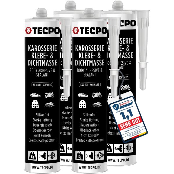 4x TECPO KKD 801 Karosserie Klebe- und Dichtmasse, 370g