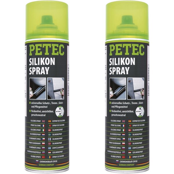 2x PETEC Silikonspray, 500 ml