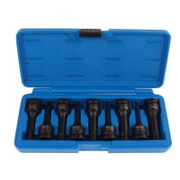 BGS Kraft-Bit-Einsatz-Satz | Antrieb Innenvierkant 12,5 mm (1/2") | Keil-Profil (für Ribe) M5 - M14 | 9-tlg.