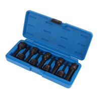 BGS Kraft-Bit-Einsatz-Satz | Antrieb Innenvierkant 12,5 mm (1/2") | Keil-Profil (für Ribe) M5 - M14 | 9-tlg.