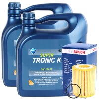 BOSCH Ölfilter + ARAL Super Tronic K Motoröl...