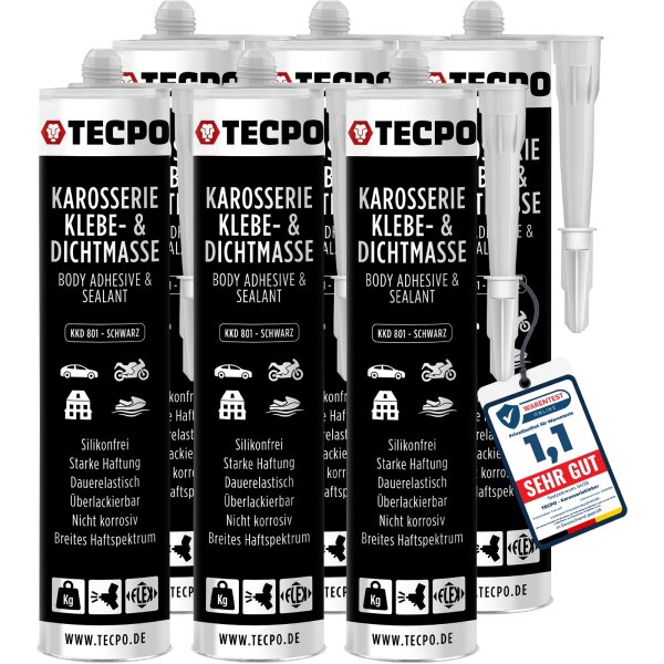 6x TECPO KKD 801 Karosserie Klebe- und Dichtmasse, 370g