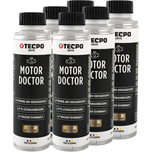 6x TECPO Motor Doctor Motoröl Anti-Verschleißschutz ESTER, 300 ml