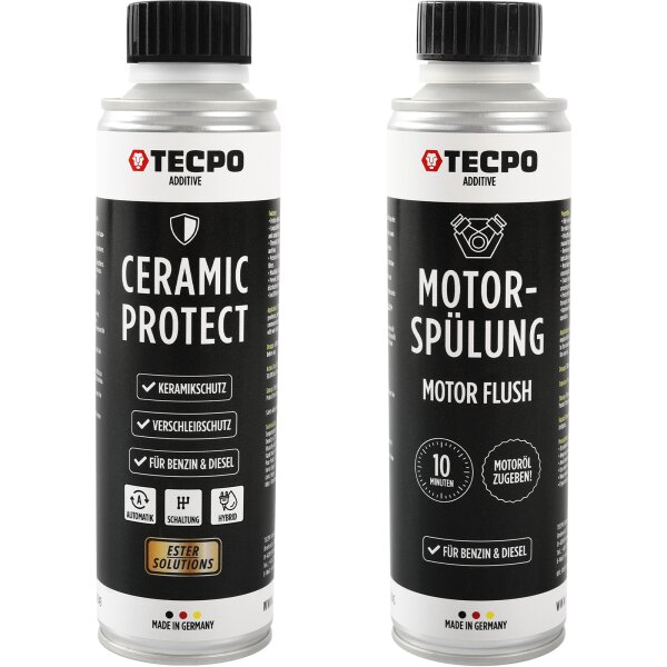 TECPO Keramik Protect ESTER, 300 ml + Motorspülung Motor Flush Motorreiniger 300 ml