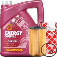 FEBI BILSTEIN Ölfilter + MANNOL Energy Combi LL 5W-30, 5 Liter