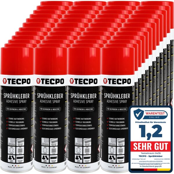 48x TECPO Sprühkleber Hochtemperatur Industriekleber, 500 ml
