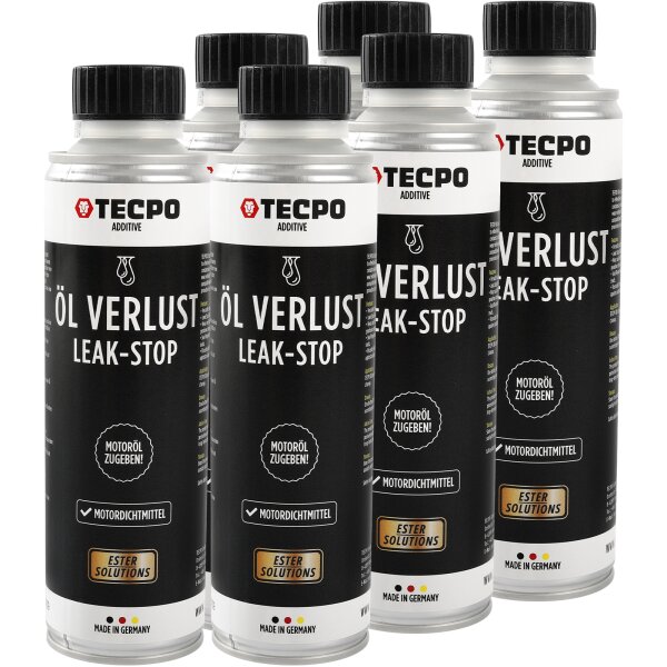 6x TECPO Öl-Verlust Leak Stop ESTER Motordichtmittel, 300 ml