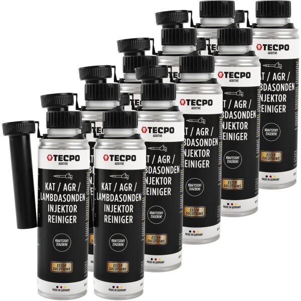 10x TECPO KAT,- AGR,- Lambdasonden,- & Injektor-Reiniger ESTER, 300 ml