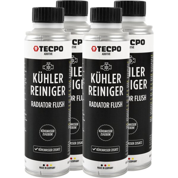 4x TECPO Kühlerreiniger Kühlwasser Zusatz Kühlsystem Reiniger, 300 ml