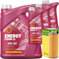 MANN-FILTER Ölfilter + MANNOL Energy Combi LL 5W-30, 8L