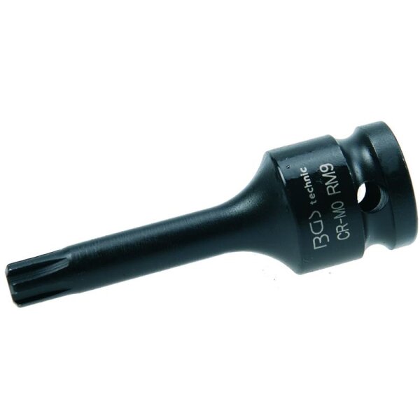 BGS Kraft-Bit-Einsatz | Antrieb Innenvierkant 12,5mm (1/2") | Keil-Profil (für RIBE) M9