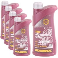 5x MANNOL 4-Takt Motorbike 10W-40, 1L