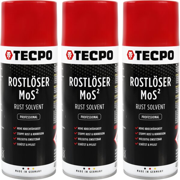 3x TECPO Rostlöser MoS² Rostschutz Kriechöl Korrosionsschutz Multifunktionsöl 400ml