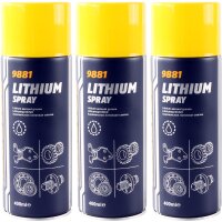 3x MANNOL Lithium Spray, 400 ml