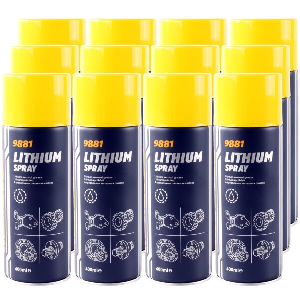 12x MANNOL Lithium Spray, 400 ml