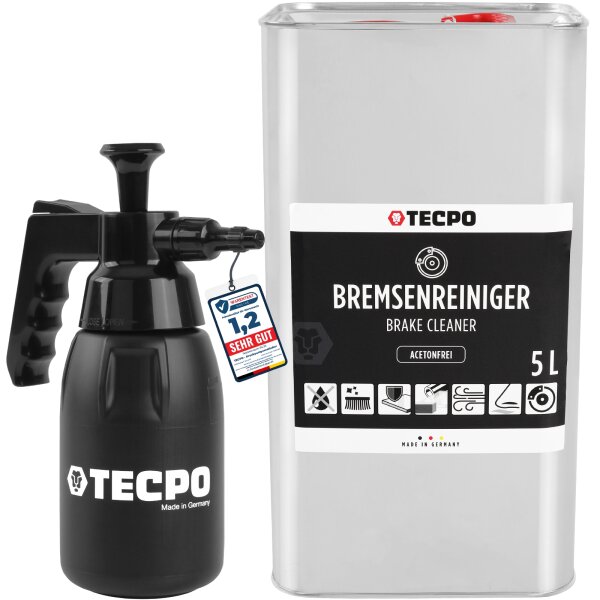TECPO Bremsenreiniger 5L Kanister + Pumpsprühflasche