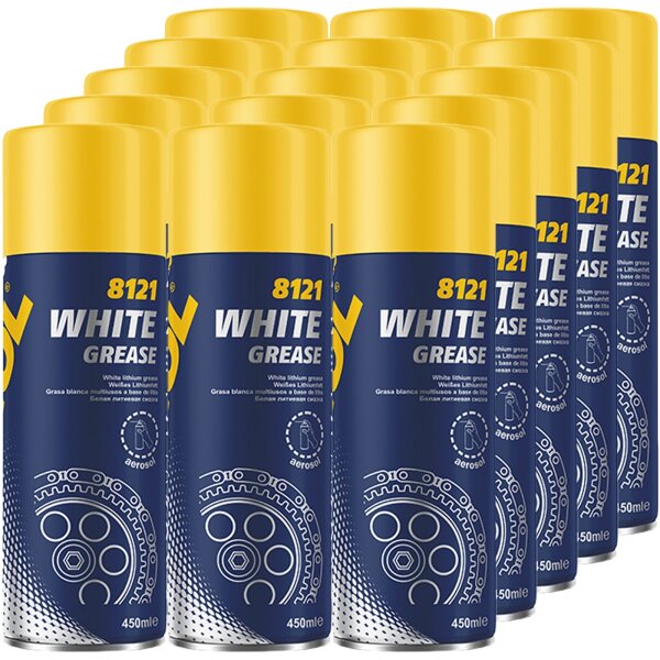 15x MANNOL 8121 White Grease Schmierung, 450 ml
