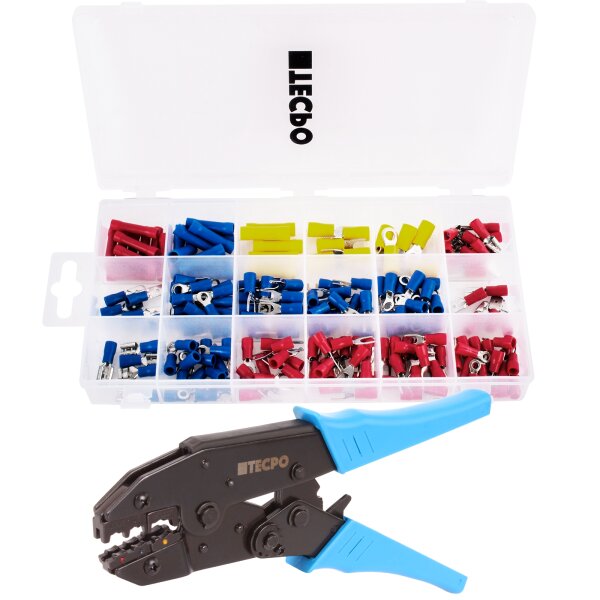 TECPO Kabelschuh Sortiment 185-tlg. + Crimpzange