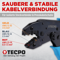 TECPO Kabelschuh Sortiment 185-tlg. + Crimpzange