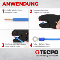 TECPO Kabelschuh Sortiment 185-tlg. + Crimpzange