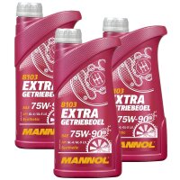 3x MANNOL Extra Getriebeöl 75W-90 API GL 4/GL 5 LS, 1L
