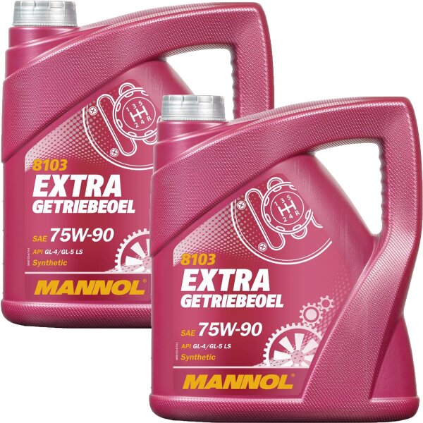 2x MANNOL Extra Getriebeöl 75W-90 API GL 4/GL 5 LS, 4L