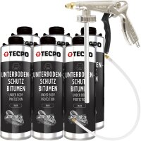 TECPO Unterbodenschutz Bitumen schwarz, 6L + Druckluft...