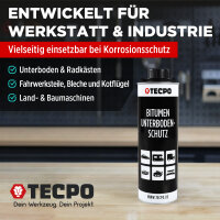 TECPO Unterbodenschutz Bitumen schwarz, 6L + BGS Druckluft Unterbodenschutz Pistole