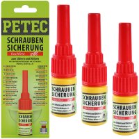 3x PETEC Schraubensicherug-Hochfest, 5 g