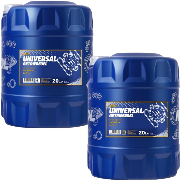 2x MANNOL Universal Getriebeoel 80W-90 API GL 4, 20L