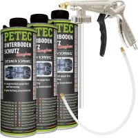 PETEC Unterbodenschutz Bitumen schwarz, 3 Liter + TECPO...