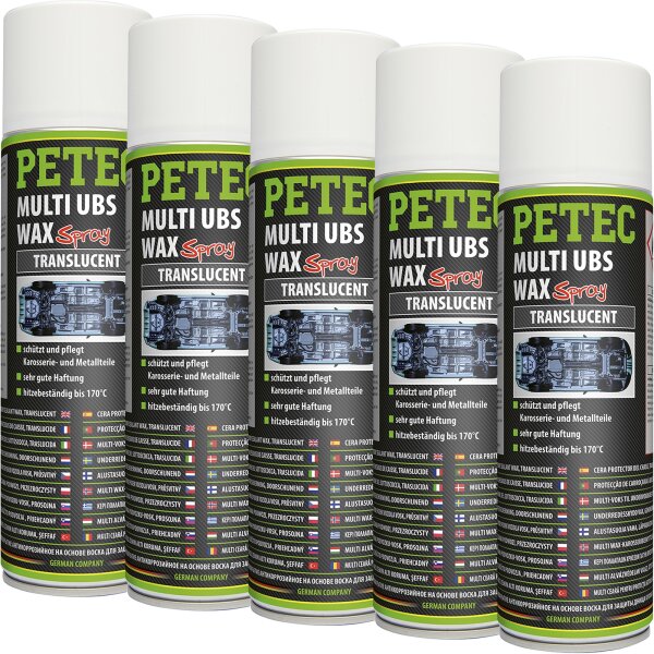 5x PETEC Multi UBS Wax translucent, 500 ml