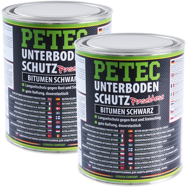 2x PETEC Unterbodenschutz Bitumen schwarz, 1 L