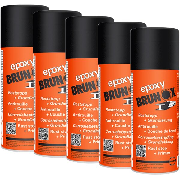 5x BRUNOX Rostumwandler & Grundierer-Spray, 2in1, 400 ml
