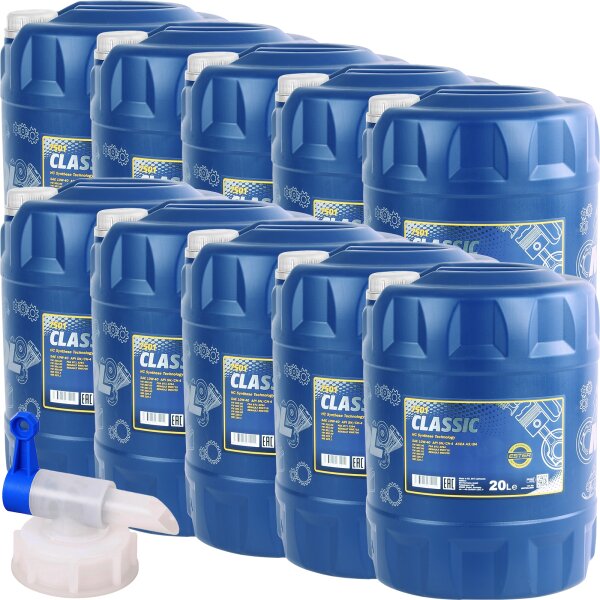 10x MANNOL Classic 10W-40, 20L + Hahn