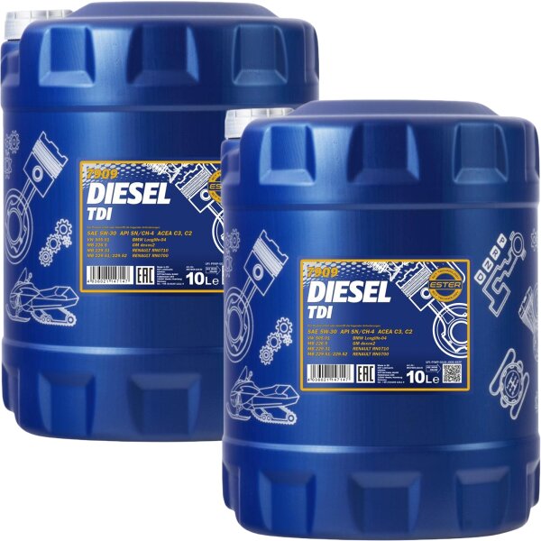 2x MANNOL Diesel TDI 5W-30 Motoröl, 10 Liter