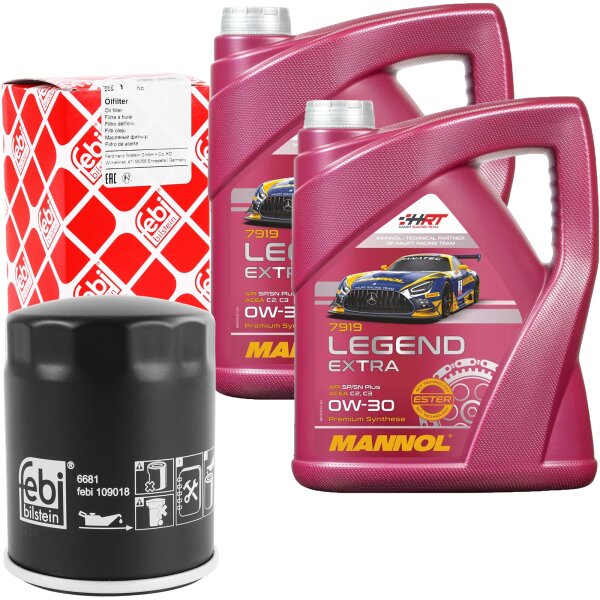 FEBI Ölfilter + MANNOL Legend Extra 0W-30, 2x5L Liter