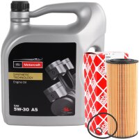 FEBI BILSTEIN Ölfilter + FORD Motorcraft 5W-30 A5, 5...