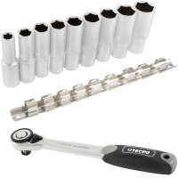 TECPO Steckschlüssel Satz, tief, 1/2 Zoll, 10-24 mm...