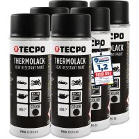 6x TECPO Thermolack Auspufflack Ofenlack 800°C...